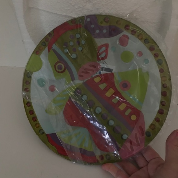 Lori Siebert Fused Glass Fish Plate 11" New in Box - Picture 8 of 8